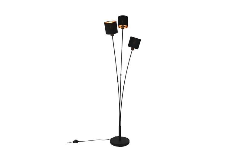Trio Lighting Tommy gulvlampe 3L E14 matsort/guld - Belysning - Lamper & indendørsbelysning - Gulvlampe & standerlampe - Trearmet gulvlampe