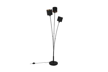 Trio Lighting Tommy gulvlampe 3L E14 matsort/guld - Belysning - Lamper & indendørsbelysning - Gulvlampe & standerlampe - Trearmet gulvlampe