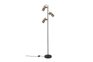Trio Lighting Tosh gulvlampe E27 matsort - Natur/Matsort - Belysning - Lamper & indendørsbelysning - Gulvlampe & standerlampe - Trearmet gulvlampe