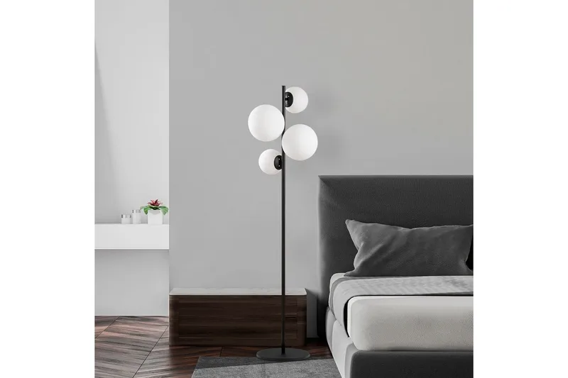 Gulvlampe Subin Sort / Hvid - Sort / Hvid - Belysning - Lamper & indendørsbelysning - Soveværelse lampe