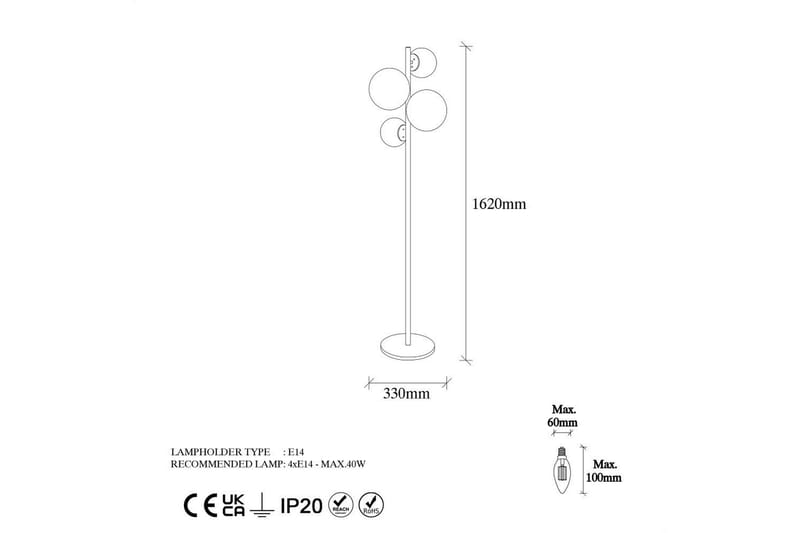 Gulvlampe Subin Sort / Hvid - Sort / Hvid - Belysning - Lamper & indendørsbelysning - Soveværelse lampe