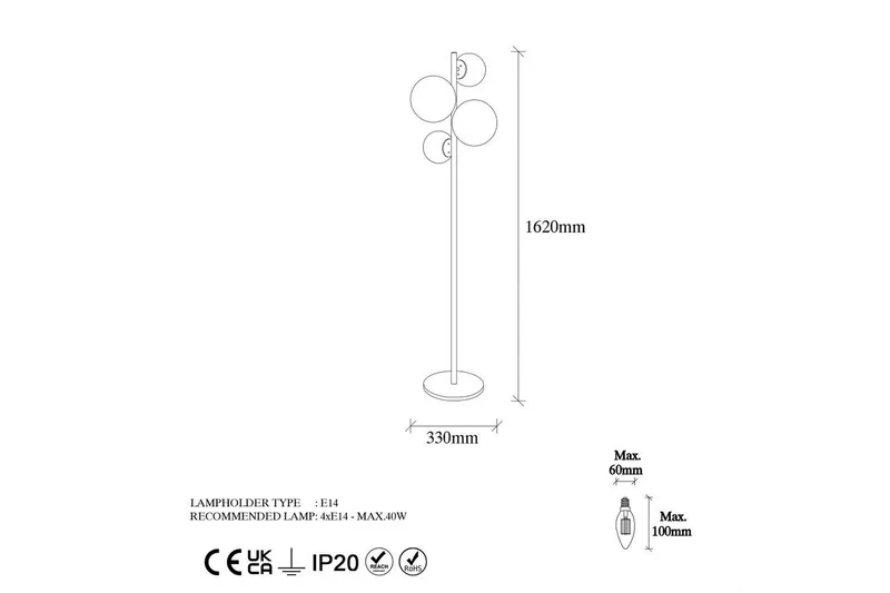 Gulvlampe Subin Sort / Hvid - Sort / Hvid - Belysning - Lamper & indendørsbelysning - Soveværelse lampe