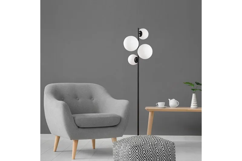 Gulvlampe Subin Sort / Hvid - Sort / Hvid - Belysning - Lamper & indendørsbelysning - Soveværelse lampe