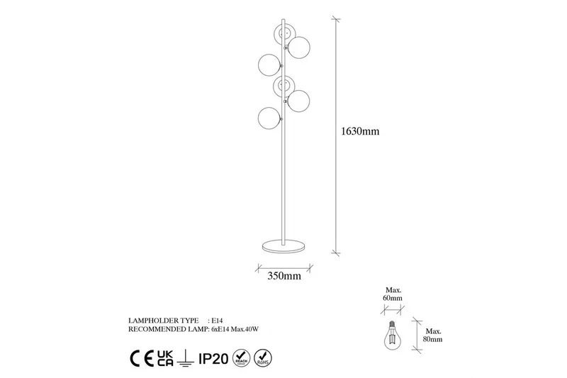 Gulvlampe Subin Vintage Transparent - Vintage Transparent - Belysning - Lamper & indendørsbelysning - Soveværelse lampe