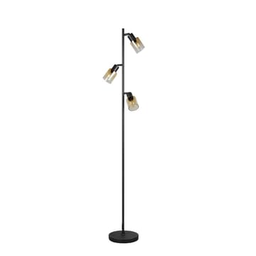 Gulvlampe TRIO Cadiz - Mat sort/Amber - Belysning - Lamper & indendørsbelysning - Soveværelse lampe
