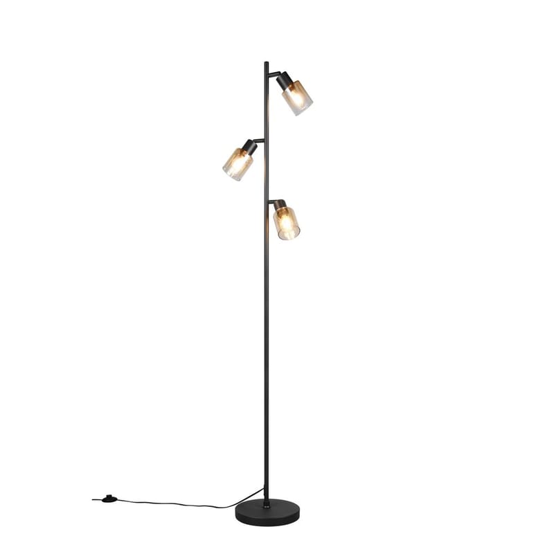 Gulvlampe TRIO Cadiz - Mat sort/Amber - Belysning - Lamper & indendørsbelysning - Soveværelse lampe