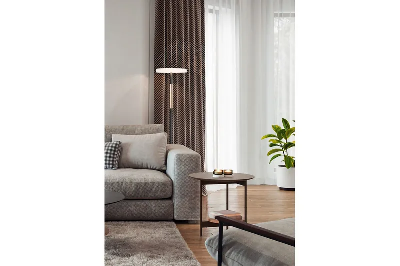 Gulvlampe TRIO Celeste Mat sort/hvid/kaffebrun - Mat sort/hvid/kaffebrun - Belysning - Lamper & indendørsbelysning - Soveværelse lampe