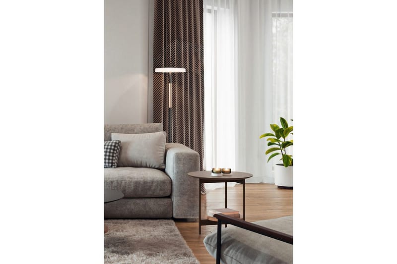 Gulvlampe TRIO Celeste Mat sort/hvid/kaffebrun - Mat sort/hvid/kaffebrun - Belysning - Lamper & indendørsbelysning - Soveværelse lampe
