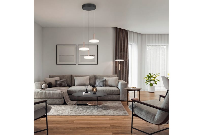 Gulvlampe TRIO Celeste Mat sort/hvid/kaffebrun - Mat sort/hvid/kaffebrun - Belysning - Lamper & indendørsbelysning - Soveværelse lampe