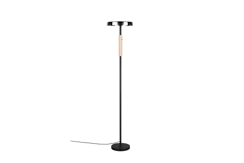 Gulvlampe TRIO Celeste Mat sort/krom/træ - Mat sort/krom/træ - Belysning - Lamper & indendørsbelysning - Soveværelse lampe