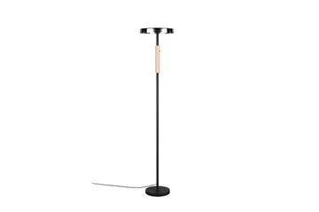 Gulvlampe TRIO Celeste Mat sort/krom/træ - Mat sort/krom/træ - Belysning - Lamper & indendørsbelysning - Soveværelse lampe