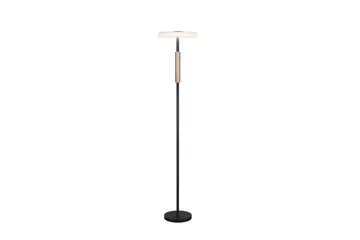 Gulvlampe TRIO Celeste Mat sort/krom/træ - Mat sort/krom/træ - Belysning - Lamper & indendørsbelysning - Soveværelse lampe