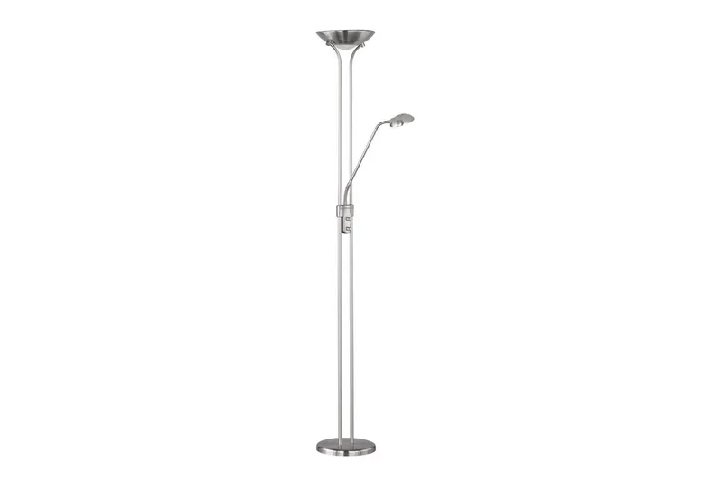 Gulvlampe TRIO Spock Børstet stål, Børstet stål