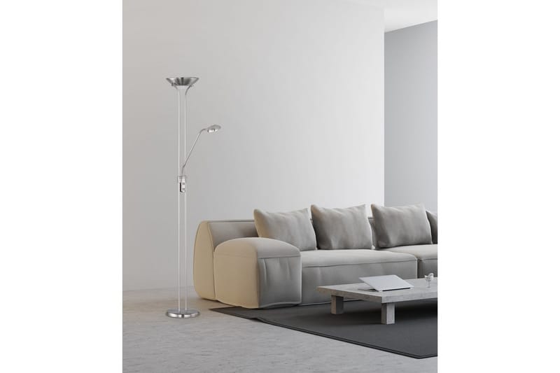Gulvlampe TRIO Spock Børstet stål - Børstet stål - Belysning - Lamper & indendørsbelysning - Soveværelse lampe