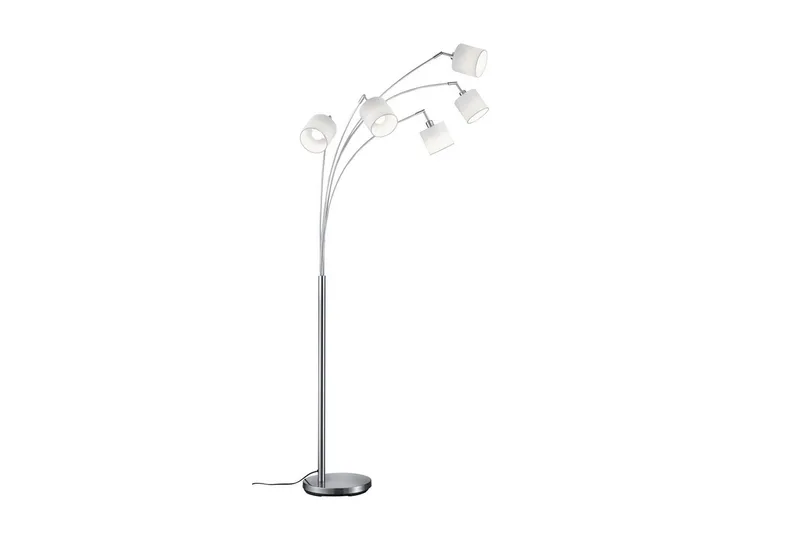 Gulvlampe TRIO Tommy Bøjet Børstet stål, Børstet stål
