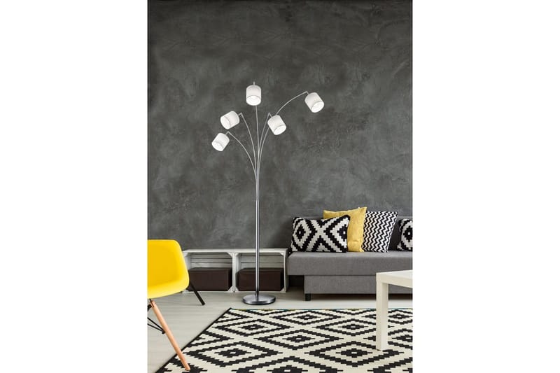 Gulvlampe TRIO Tommy Bøjet Børstet stål - Børstet stål - Belysning - Lamper & indendørsbelysning - Soveværelse lampe