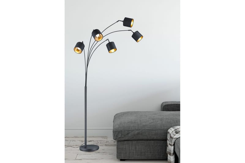 Gulvlampe TRIO Tommy Bøjet Matsort - Matsort - Belysning - Lamper & indendørsbelysning - Soveværelse lampe