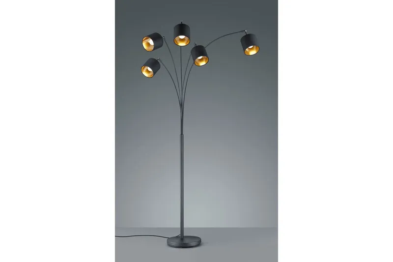 Gulvlampe TRIO Tommy Bøjet Matsort - Matsort - Belysning - Lamper & indendørsbelysning - Soveværelse lampe