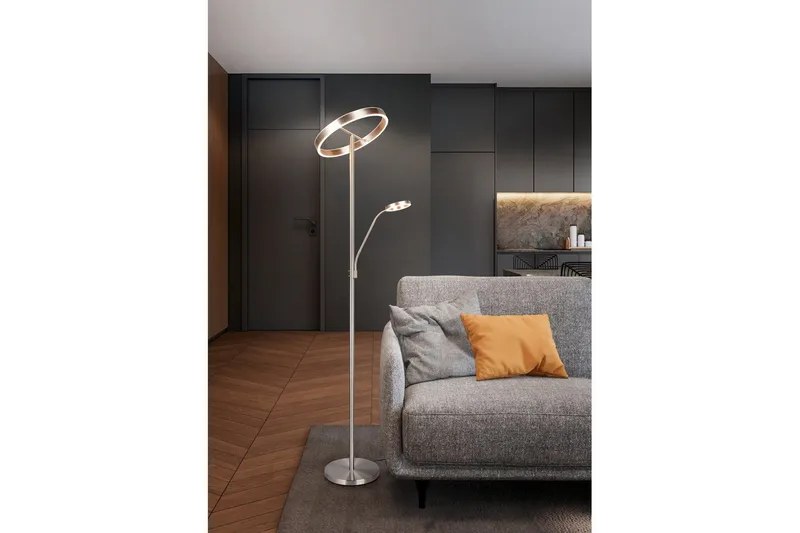 Gulvlampe TRIO Willis Børstet stål - Børstet stål - Belysning - Lamper & indendørsbelysning - Soveværelse lampe