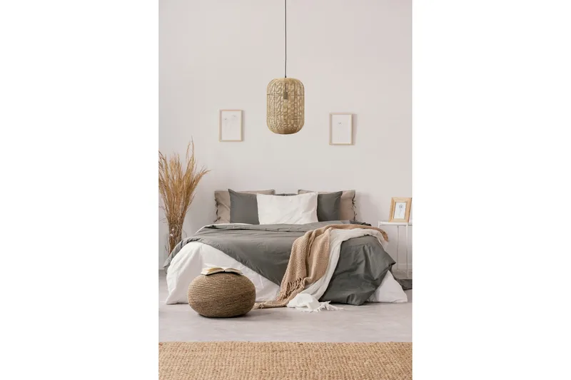 Trio Lighting Runa loftlampe E27 35cm matsort/rotting - Matsort/Natur - Belysning - Lamper & indendørsbelysning - Loftlampe - Pendellamper & hængelamper