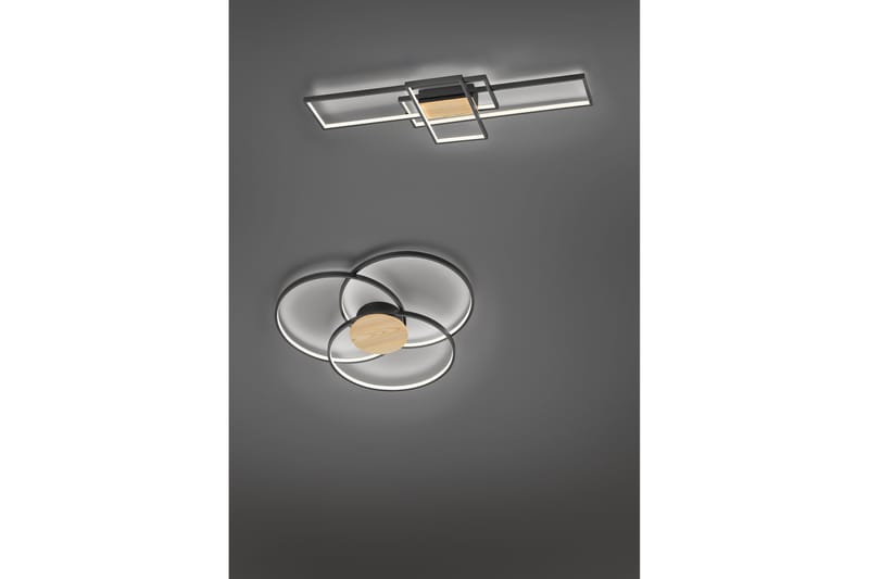 Trio Lighting Sedona LED plafond matsort/træ - Belysning - Lamper & indendørsbelysning - Køkkenlampe - Loftlampe køkken