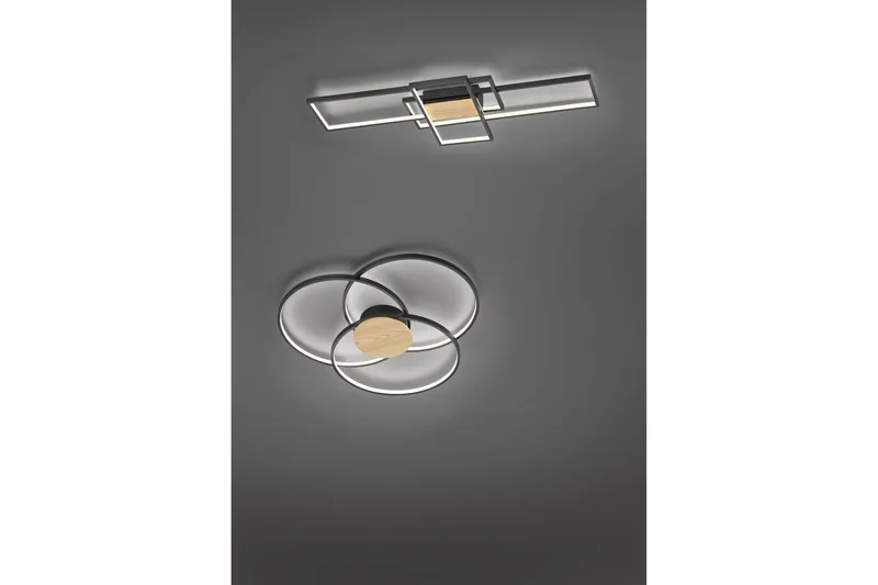 Trio Lighting Sedona LED plafond matsort/træ - Belysning - Lamper & indendørsbelysning - Loftlampe - Pendellamper & hængelamper