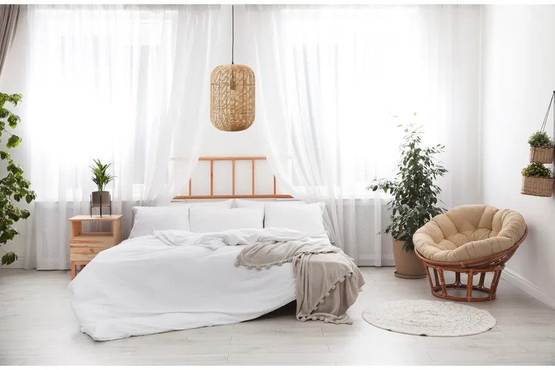 Trio Lighting Runa loftlampe E27 35cm matsort/rotting - Matsort/Natur - Belysning - Lamper & indendørsbelysning - Loftlampe - Pendellamper & hængelamper