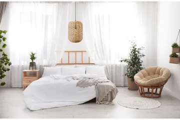 Trio Lighting Runa loftlampe E27 35cm matsort/rotting - Matsort/Natur - Belysning - Lamper & indendørsbelysning - Loftlampe - Pendellamper & hængelamper