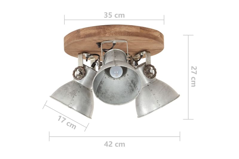 Industriel Loftlampe 25 W 42X27 cm E27 Sølvfarvet - Sølv - Loftlampe køkken - Vindueslampe hængende - Vindueslampe - Pendellamper & hængelamper - Soveværelse lampe - Stuelampe