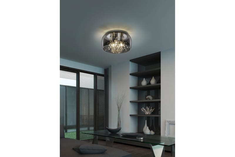 Crystel loftlampe 35 cm 3xE14 Krom/Krok glas - Belysning - Lamper & indendørsbelysning - Køkkenlampe - Loftlampe køkken