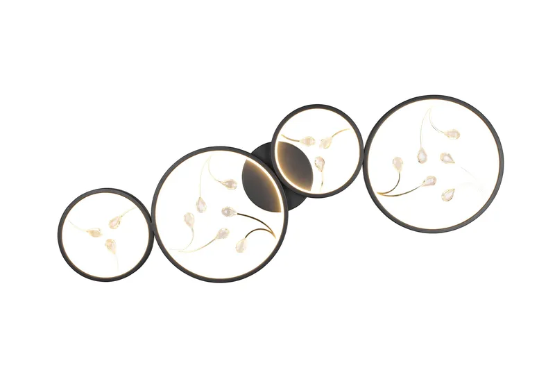 Groovy LED-loftlampe 4-os MatSort/Guld - Belysning - Lamper & indendørsbelysning - Køkkenlampe - Loftlampe køkken