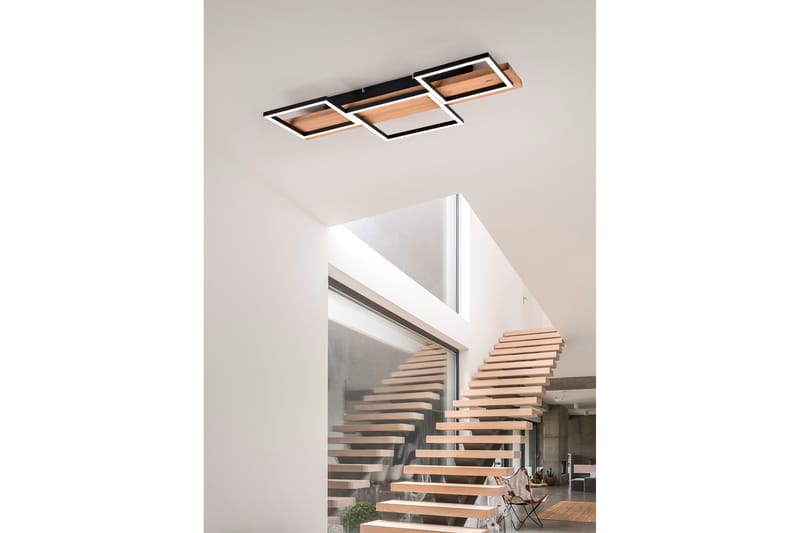 Harper LED-loftlampe 65 cm MatSort/Træ - Belysning - Lamper & indendørsbelysning - Køkkenlampe - Loftlampe køkken