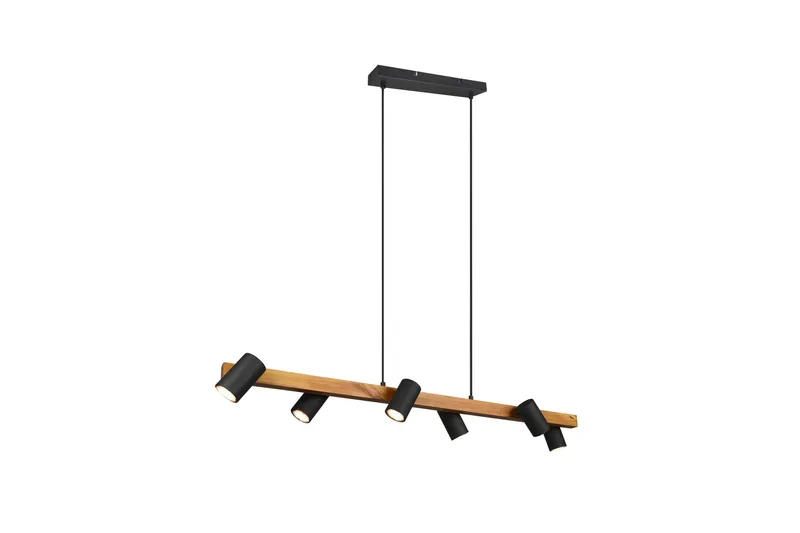Marley Hængelampe 115 cm 6-del Matsort/Træ, undefined