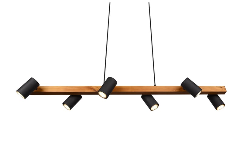 Marley Hængelampe 115 cm 6-del Matsort/Træ - Belysning - Lamper & indendørsbelysning - Køkkenlampe - Loftlampe køkken