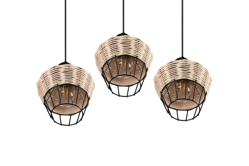 Trio Lighting Borka loftlampe 3L E27 rattan - Trio Lighting - Belysning - Lamper & indendørsbelysning - Køkkenlampe - Loftlampe køkken