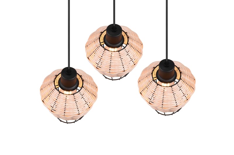 Trio Lighting Borka loftlampe 3L E27 rattan - Trio Lighting - Belysning - Lamper & indendørsbelysning - Køkkenlampe - Loftlampe køkken