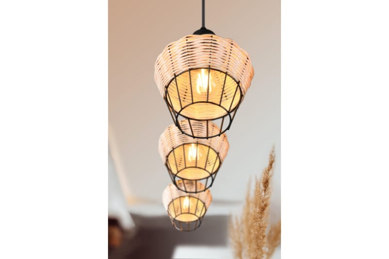 Trio Lighting Borka loftlampe 3L E27 rattan - Trio Lighting - Belysning - Lamper & indendørsbelysning - Køkkenlampe - Loftlampe køkken