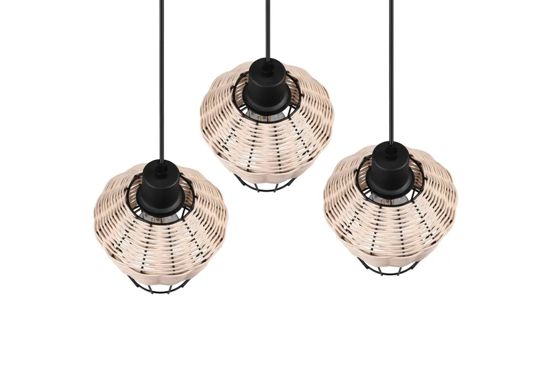 Trio Lighting Borka loftlampe 3L E27 rattan - Trio Lighting - Belysning - Lamper & indendørsbelysning - Køkkenlampe - Loftlampe køkken