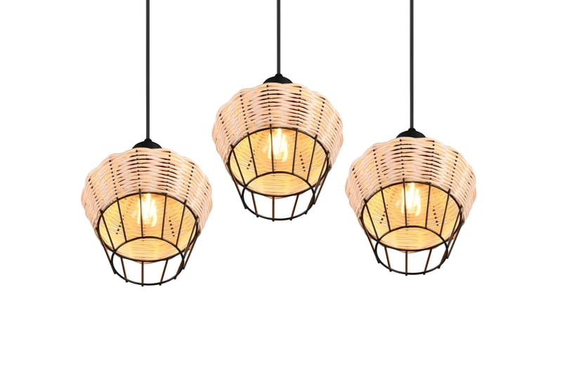 Trio Lighting Borka loftlampe 3L E27 rattan - Trio Lighting - Belysning - Lamper & indendørsbelysning - Køkkenlampe - Loftlampe køkken