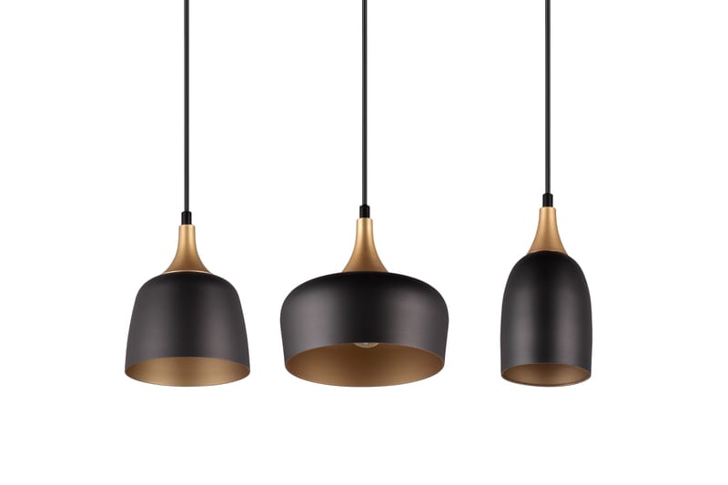 Trio Lighting Chiraz Loftlampe 3L E27 Matsort/Mat messing - Belysning - Lamper & indendørsbelysning - Køkkenlampe - Loftlampe køkken