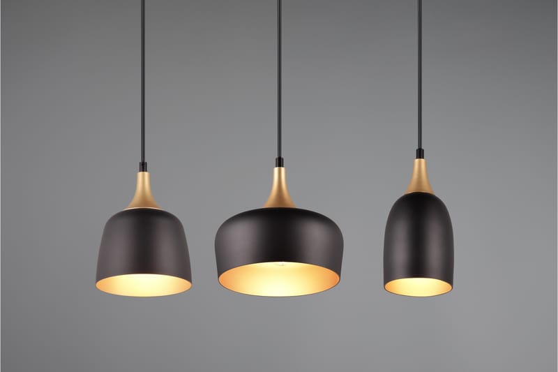 Trio Lighting Chiraz Loftlampe 3L E27 Matsort/Mat messing - Belysning - Lamper & indendørsbelysning - Køkkenlampe - Loftlampe køkken