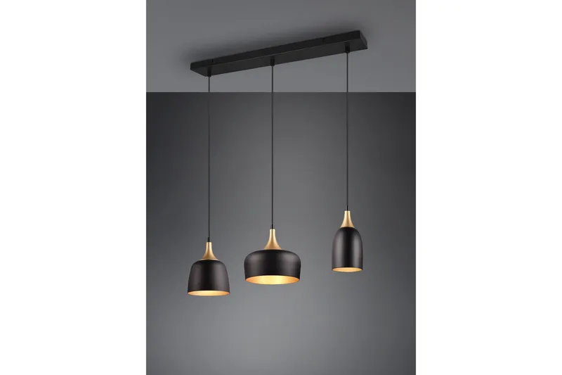 Trio Lighting Chiraz Loftlampe 3L E27 Matsort/Mat messing - Belysning - Lamper & indendørsbelysning - Køkkenlampe - Loftlampe køkken