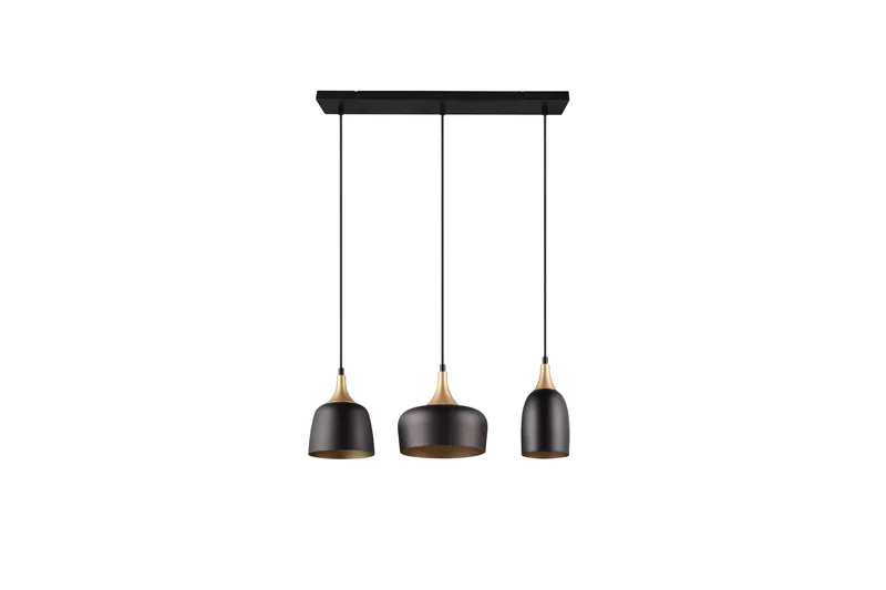 Trio Lighting Chiraz Loftlampe 3L E27 Matsort/Mat messing - Belysning - Lamper & indendørsbelysning - Køkkenlampe - Loftlampe køkken