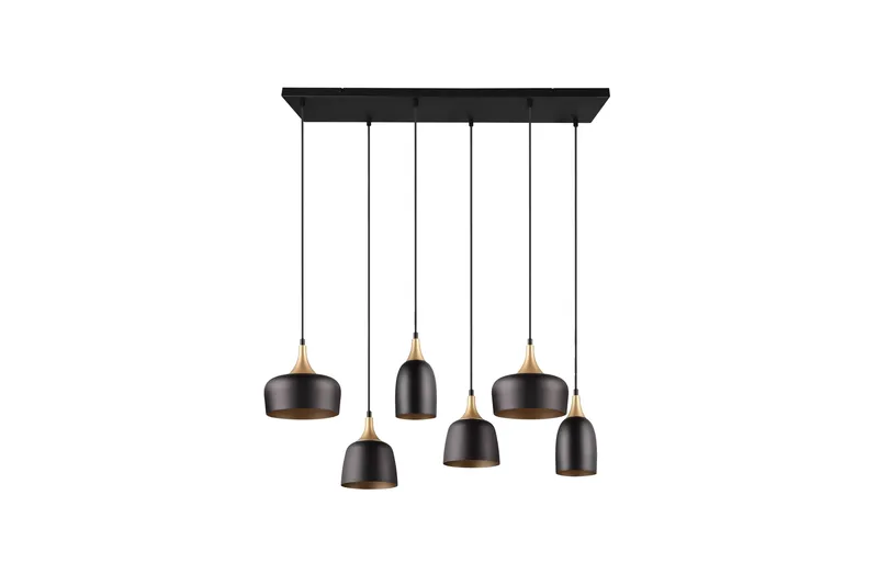 Trio Lighting Chiraz Loftlampe 6L E27 Matsort/Mat Messing - Belysning - Lamper & indendørsbelysning - Køkkenlampe - Loftlampe køkken