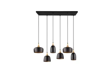 Trio Lighting Chiraz Loftlampe 6L E27 Matsort/Mat Messing - Belysning - Lamper & indendørsbelysning - Køkkenlampe - Loftlampe køkken