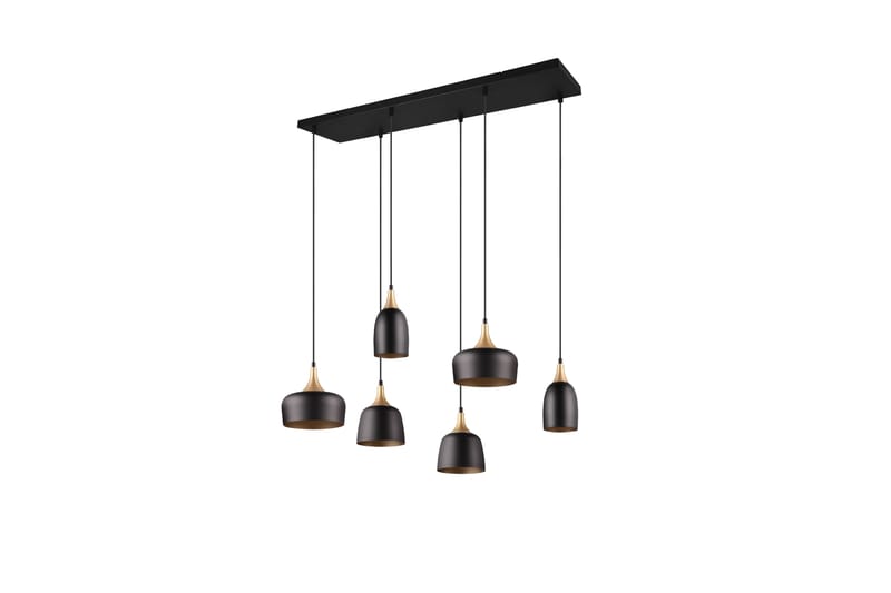 Trio Lighting Chiraz Loftlampe 6L E27 Matsort/Mat Messing - Belysning - Lamper & indendørsbelysning - Køkkenlampe - Loftlampe køkken