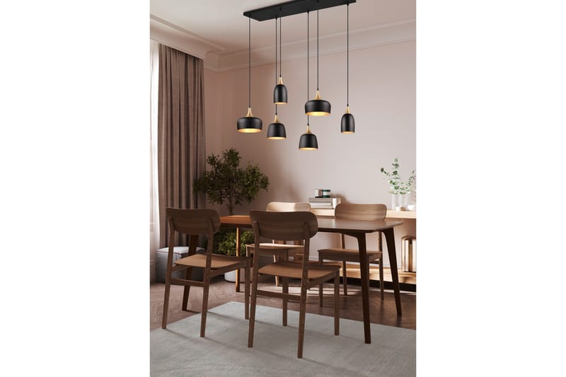 Trio Lighting Chiraz Loftlampe 6L E27 Matsort/Mat Messing - Belysning - Lamper & indendørsbelysning - Køkkenlampe - Loftlampe køkken