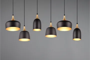 Trio Lighting Chiraz Loftlampe 6L E27 Matsort/Mat Messing - Belysning - Lamper & indendørsbelysning - Køkkenlampe - Loftlampe køkken