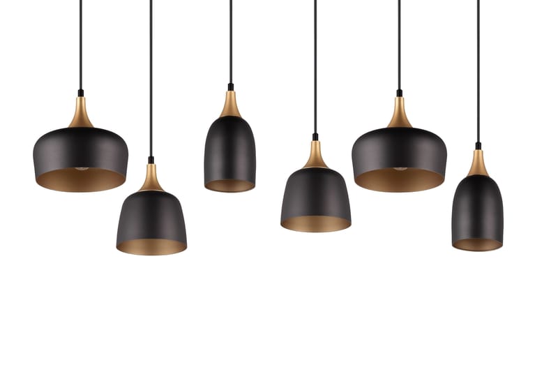 Trio Lighting Chiraz Loftlampe 6L E27 Matsort/Mat Messing - Belysning - Lamper & indendørsbelysning - Køkkenlampe - Loftlampe køkken