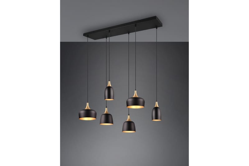 Trio Lighting Chiraz Loftlampe 6L E27 Matsort/Mat Messing - Belysning - Lamper & indendørsbelysning - Køkkenlampe - Loftlampe køkken